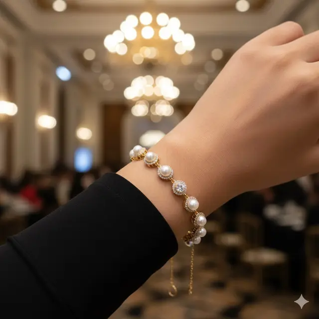Gelang Mutiara dan Batu Permata