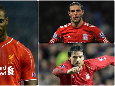 Liverpool memiliki sejumlah pemain bintang yang mampu menunjukan performa luar biasa ketika bersama The Reds. Namun ada beberapa pemain bintang justru gagal tampil bersinar di Liverpool. Berikut pemain yang gagal bersinar saat berseragam Liverpool. (kolase foto AFP)