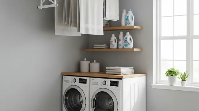 Model Ruang Cuci dengan Jemuran Gantung Minimalis