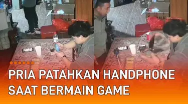 Nasib apes dialami oleh seorang pria ketika bermain games di handphone.