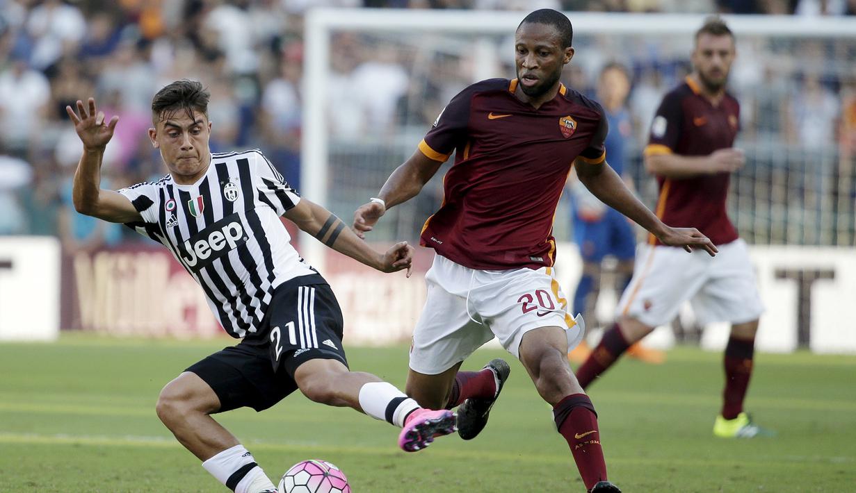 Aksi Paulo Dybala saat melawan AS Roma. Dybala mencetak gol balasan Juventus. (Reuters/Max Rossi)