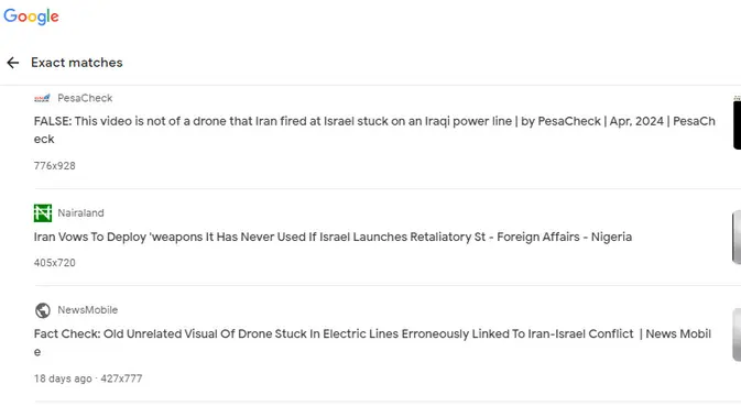 <p>Penelusuran klaim video drone Iran nyangkut di kabel listrik wilayah Israel.</p>