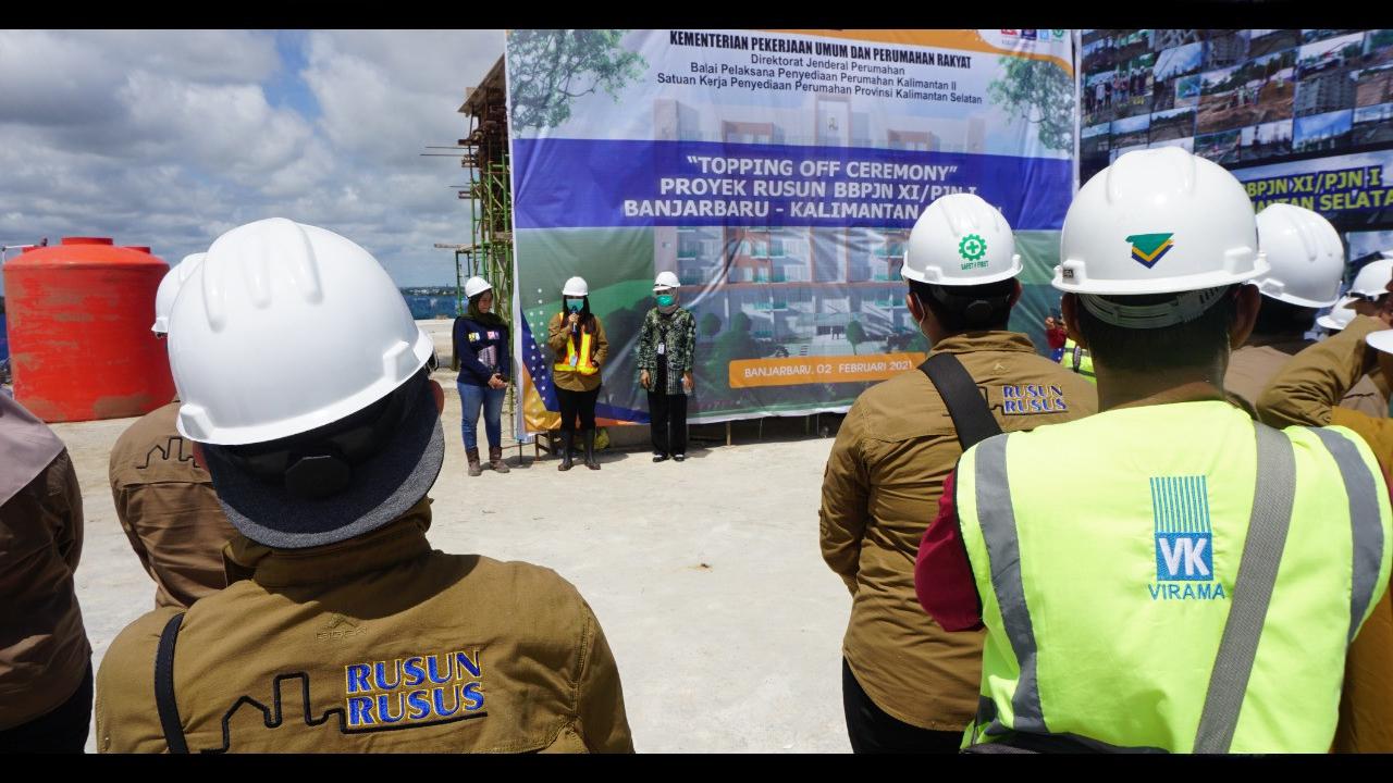 Kementerian Pekerjaan Umum dan Perumahan Rakyat (PUPR) membangun rumah susun (Rusun) Balai Besar Pelaksana Jalan Nasional (BBPJN) XI di  Kota Banjarbaru, Kalimantan Selatan