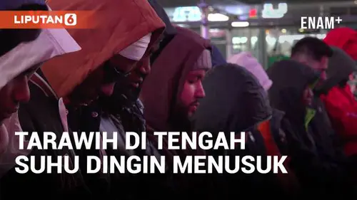 VIDEO: Tarawih di Times Square di tengah Suhu 4 Derajat Celsius
