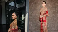 6 Potret Kebaya Azizah Salsha saat Kondangan, Elegan dalam Balutan Kain Tradisi