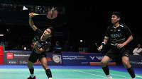 Bagas Maulana/Muhammad Shohibul Fikri lolos ke perempat final Denmark Open setelah mengalahkan unggulan keempat asal Korea Selatan Kang Min-hyuk/Seo Seung-jae&nbsp;di Jyske Bank Arena, Odense, Denmark, Jumat (20/10) dini hari WIB. (foto: PBSI)