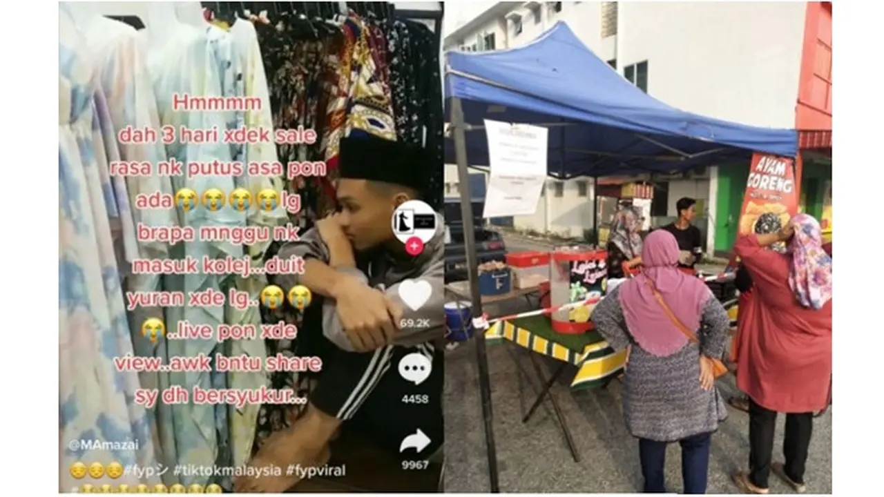 Pemuda Ini Rela Bantu Ibunya Jualan Baju Saat Libur Semester, Alasannya Haru