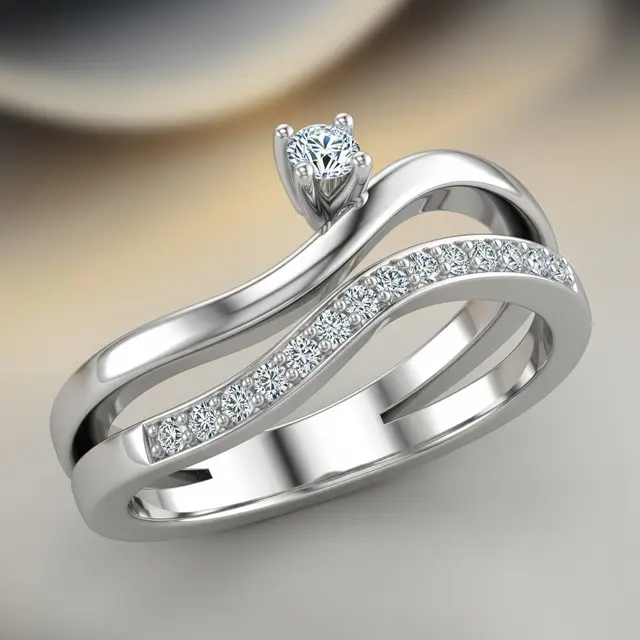 Model Cincin Nikah Emas Putih (Image by Gemini AI)