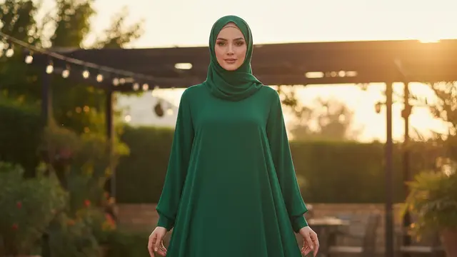 Abaya Polos High-Low Hemline