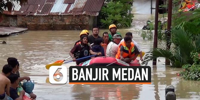 VIDEO: Banjir Rendam Dua Bantaran Sungai di Medan, 5.900 Jiwa Mengungsi