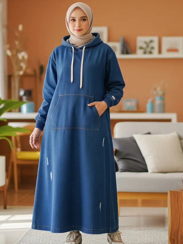 7 Model Gamis Jeans Kekinian 2025, Tren Gaya Kasual Modern untuk Semua Usia