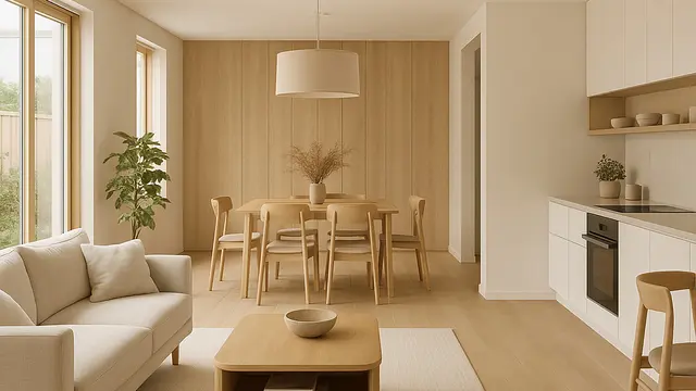 Model Rumah 7x10 Meter dengan Nuansa Japandi Earth Tone yang Cozy ala Pinterest/Ilustrasi gambar oleh AI