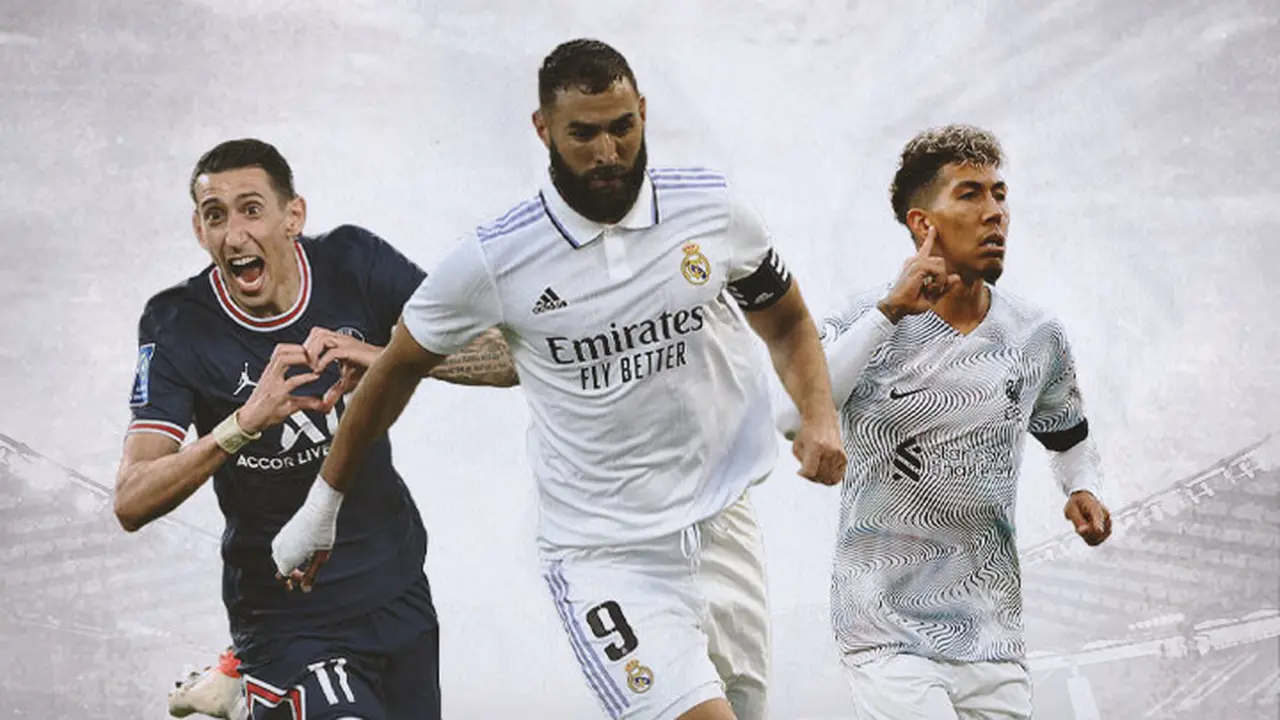 Ilustrasi - Angel Di Maria, Karim Benzema, Roberto Firmino