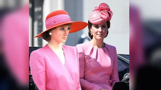 Rekaan foto Lady Diana di antara anak, menantu, dan cucu.