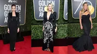 Berikut parade gaun serba hitam di Karpet Merah Golden Globes 2018. (Foto: Glamour.com)