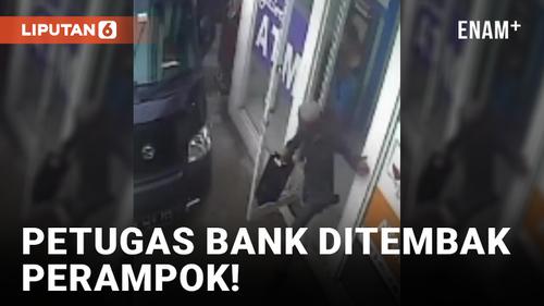 VIDEO: Geger! Petugas Bank Ditembak Perampok Bersenjata Api