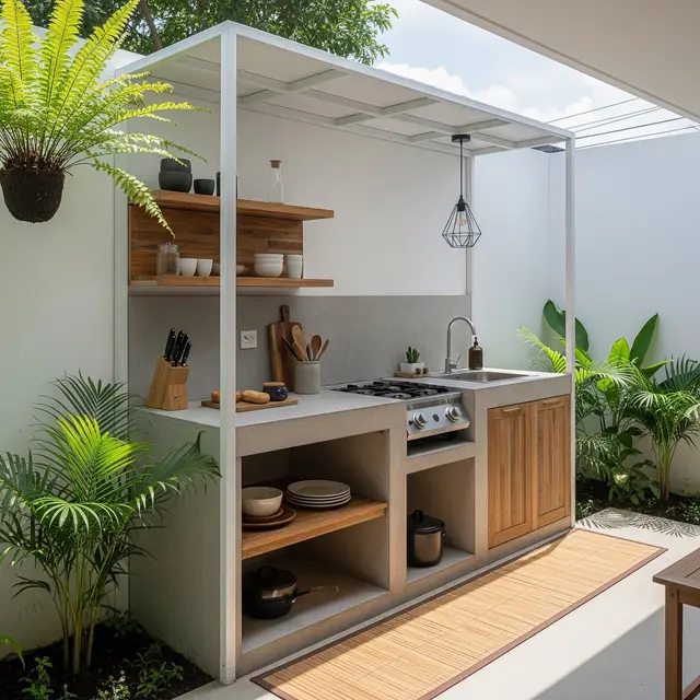 6 Desain Dapur Belakang dengan Baja Ringan yang Bisa Dibangun Bertahap