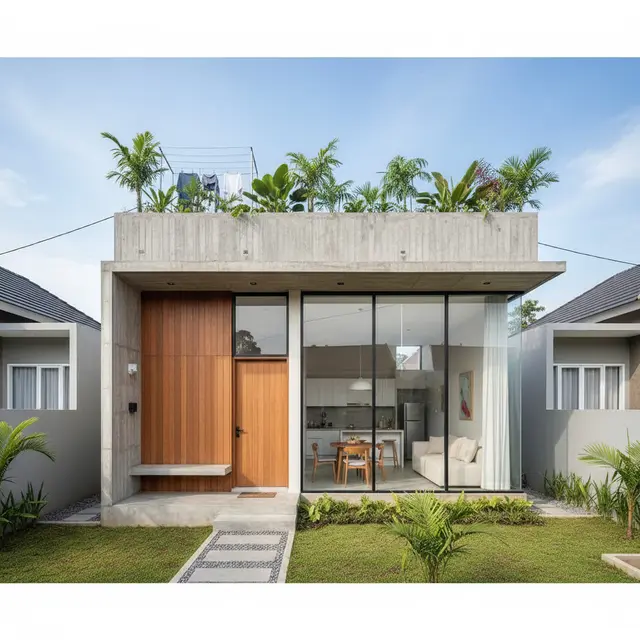 7 Model Rumah Kecil tapi Luas dengan Atap Datar Tinggi Bergaya Modern, Inspirasi Hunian Masa Kini