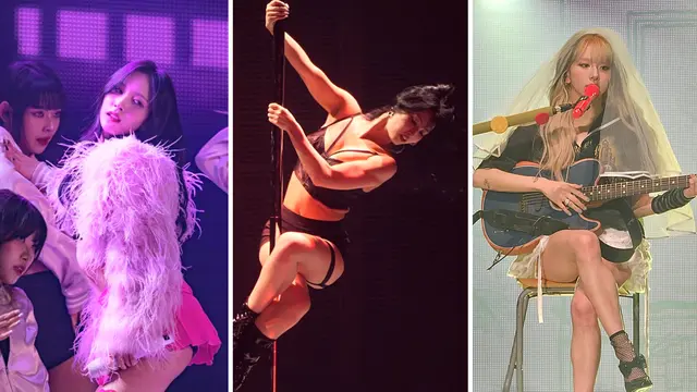 Aksi solo stage Mina, Momo, dan Chaeyoung