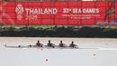 Tim dayung putra Indonesia juga menyabet medali emas di nomor lightweight men’s quadruple sculls lewat Ardi Isadi, Kakan Kusmana, Rafiq Wijdan Yasir, Ihram, Ali Mardiansyah, dan M Ikbal. (Foto: NOC Indonesia/Didik Setiawan)