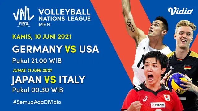 Tonton Live Streaming Big Match VNL 2021 Kamis 10 Juni Eksklusif di Vidio