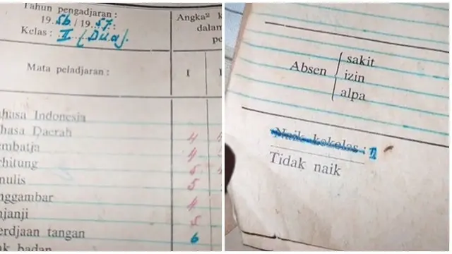 Pria Ini Tunjukan Rapor SD Tahun 1956 Milik Sang Nenek, Isinya Unik Banget