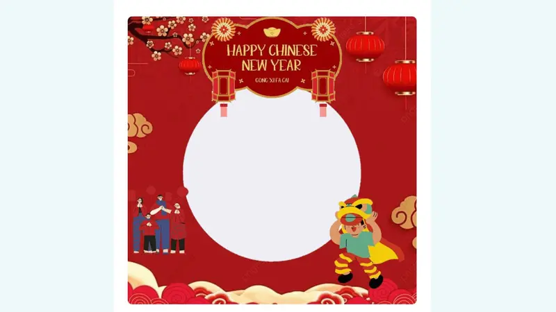 Twibbon Tahun Baru Imlek 2023 atau Tahun Baru China yang pada kali ini menjadi tahunnya Kelinci Air atau Year of the Water Rabbit.