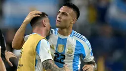 Pada gelaran Copa America 2024, Lautaro Martinez berhasil meraih trofi top skor. (JUAN MABROMATA/AFP)