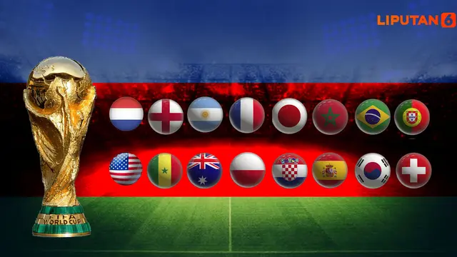Banner Infografis Piala Dunia 2022 Qatar Babak 16 Besar