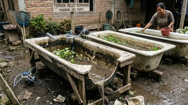 Ternak Belut di Bak Mandi Rusak, Gemini AI