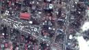 Dalam foto satelit yang disediakan oleh Maxar Technologies ini menunjukkan pemandangan tenda darurat dan bangunan yang rusak pascagempa bumi di Nurdagi, Turki, Selasa (7/2/2023). Petugas penyelamat berlomba dengan waktu untuk menemukan lebih banyak korban selamat dan membantu yang terluka saat kematian korban melewati 7.200 dari gempa dahsyat yang melanda Turki dan Suriah pada hari sebelumnya. (Satellite image ©2023 Maxar Technologies via AP)