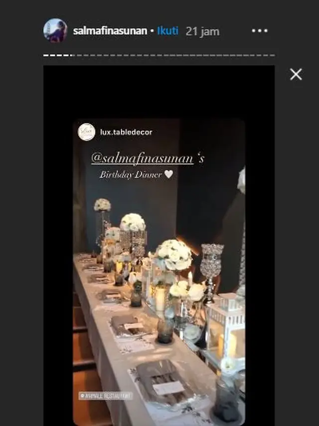 6 Momen Ulang Tahun Salmafina ke-21, Makan Malam Bareng Keluarga dan Pacar