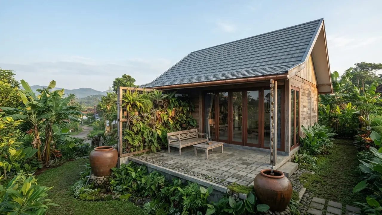 Desain Rumah Kampung Atap Pelana Menghadap Timur Agar Tidak Panas