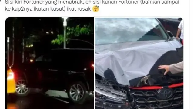 Warganet Ramai Bahas Fortuner Ringsek di Kanan Usai Tabrak Brio dari Sisi Kiri