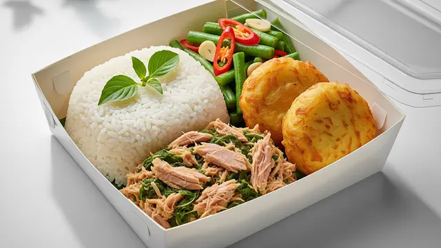 Ide Bekal Nasi Kota Lauk Ikan Tongkol Suwir