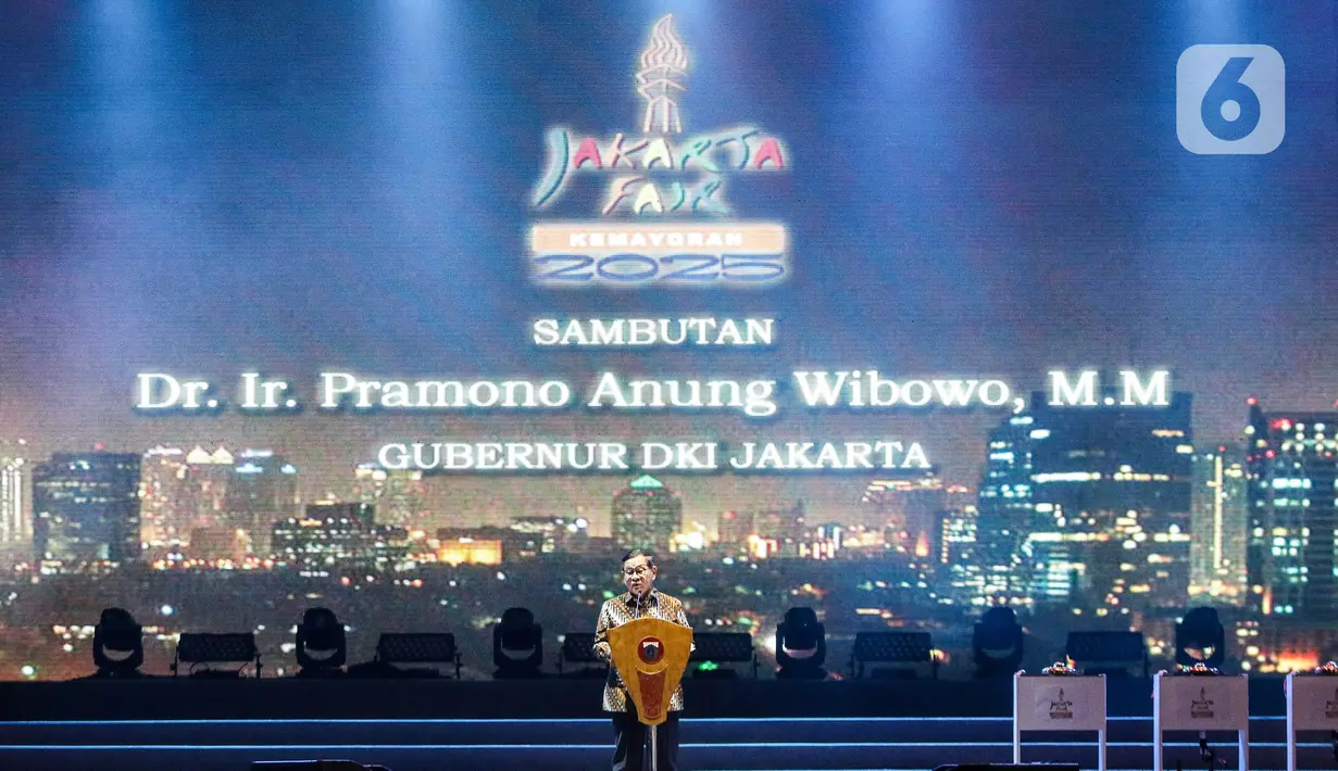 Gubernur Daerah Khusus Jakarta Pramono Anung secara resmi membuka perhelatan Pekan Raya Jakarta (PRJ) atau Jakarta Fair 2025. (Liputan6.com/Herman Zakharia)