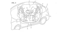 Ford mematenkan interior dilengkapi meja bundar.(Carscoops)