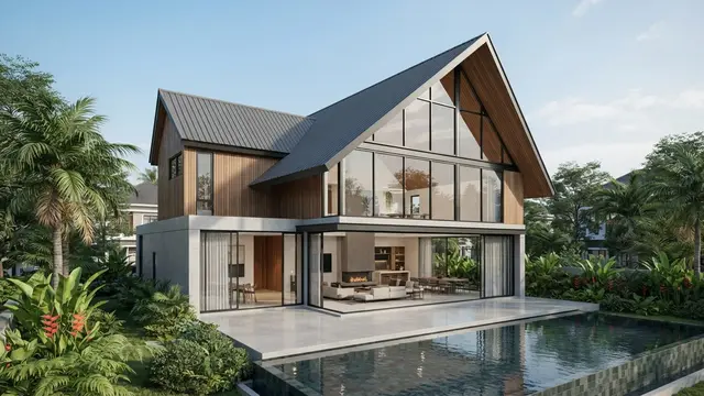 Desain Rumah Minimalis Atap Miring yang Terlihat Mewah