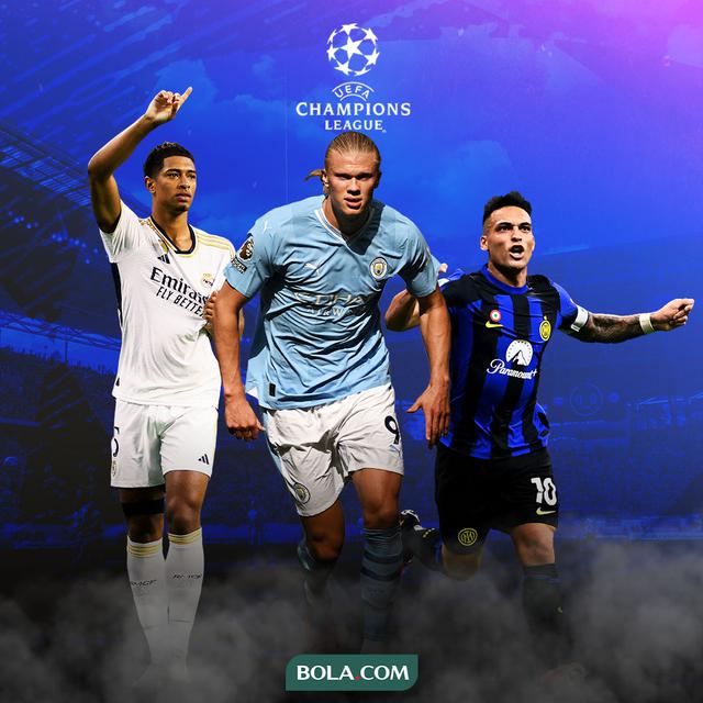 Liga Champions - Jude Bellingham, Erling Haaland, Lautaro Martinez