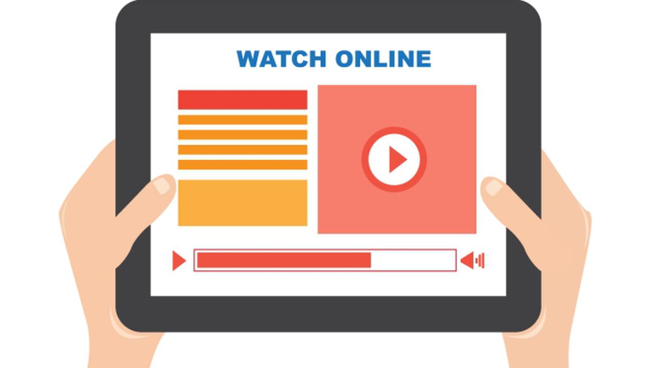 ilustrasi video playing on tablet