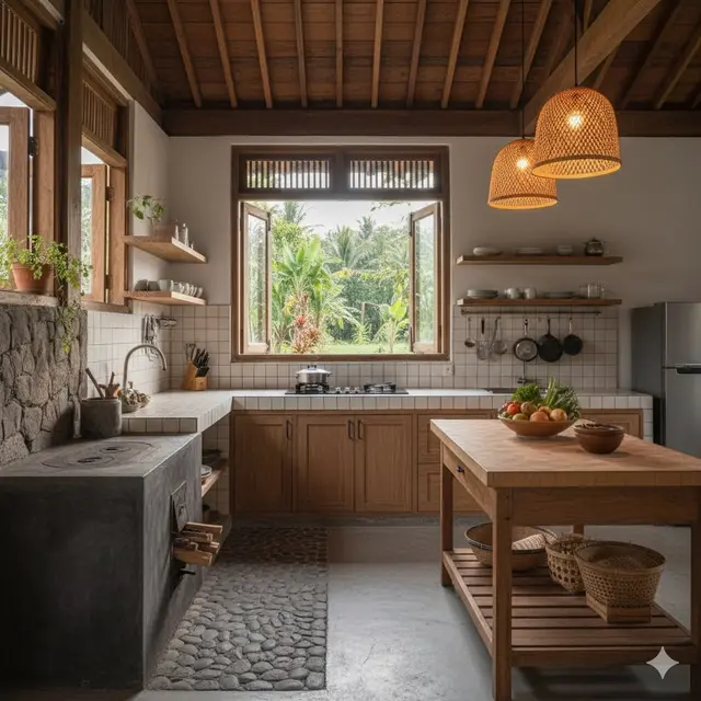 Dapur Tradisional dengan Sentuhan Modern