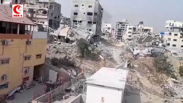 Situasi sekitar RS Indonesia di Gaza yang kembali diserang oleh Israel, Minggu (18/5/2025). (MER-C Indonesia/mer-c.org)