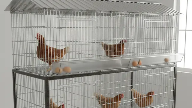 Desain Kandang Ayam Petelur Hemat Lahan 1x1 Meter. AI