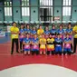 Tim putri PGN Popsivo Polwan lolos ke semifinal PGN Livoli 2017 Divisi Utama usai meraih kemenangan kedua di penyisihan Grup Q. Popsivo mengalahkan Alko Bandung 3-0 di GOR Dimyati, Tangerang, Minggu (3/12/2017). (Humas PBVSI)