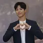 Park Bo Gum dalam konferensi pers di Kota Kasablanka (Agus Apriyanto/Kapanlagi.com)