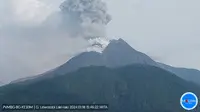 Gunung Lewotobi Laki-Laki di Flores Timur kembali mengalami erupsi Kamis sore (18/1/2024), pukul 15.45 Wita. (Liputan6.com/ Dok PVMBG)