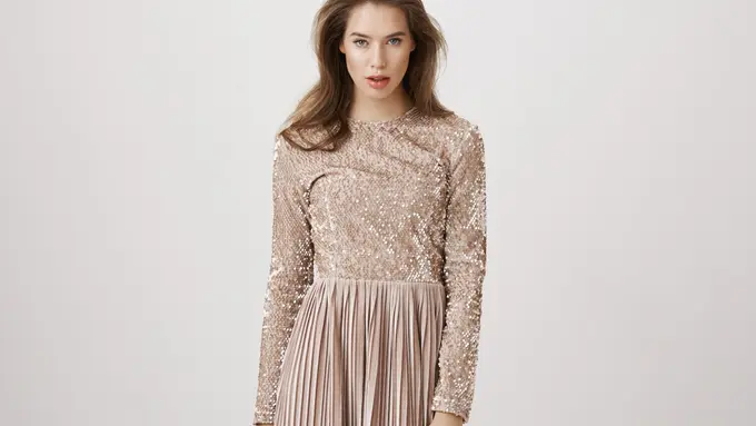 Ilustrasi Gamis Payet Depan (credit: cookie_studio/freepik)