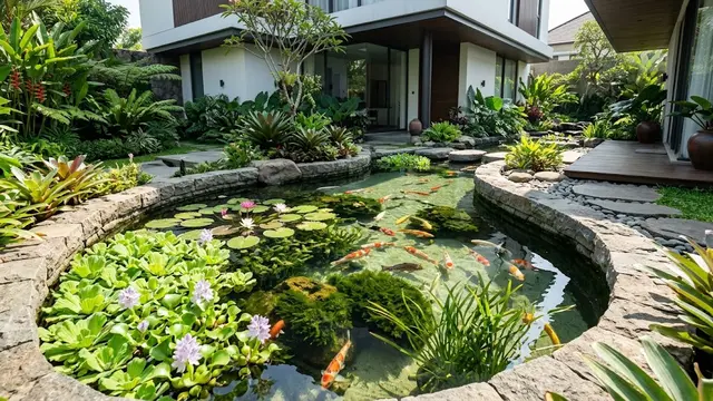 Cara Memadukan Tanaman Hias dan Kolam Koi Tanpa Membuat Air Cepat Kotor