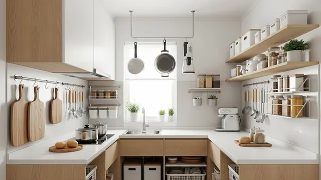 Dapur dengan Rak Desain Ke Atas