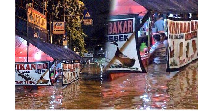 Warung tenda kebanjiran